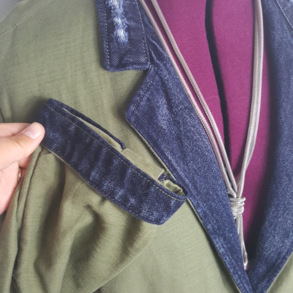 GAP green cotton/jean blazer size XXL - Picture 2 of 6